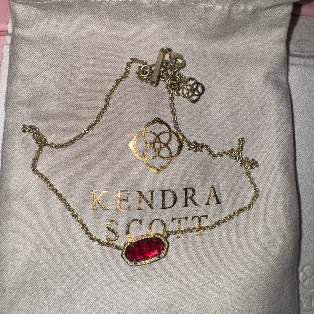 Kendra Scott Gold and Red Pendant Necklace